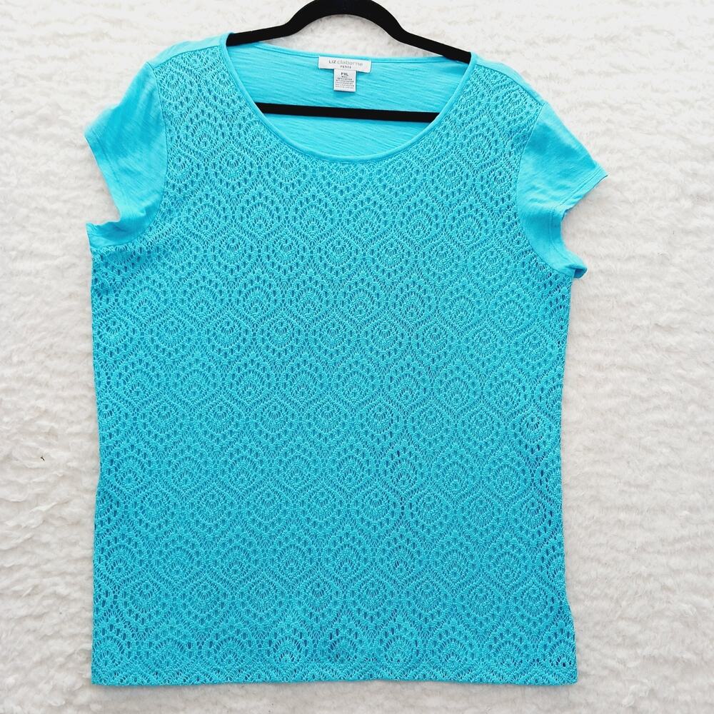 T-Shirt Aqua Lace Whimsycore Light Academia Couquette Office Siren Y2K Size PXL